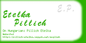 etelka pillich business card